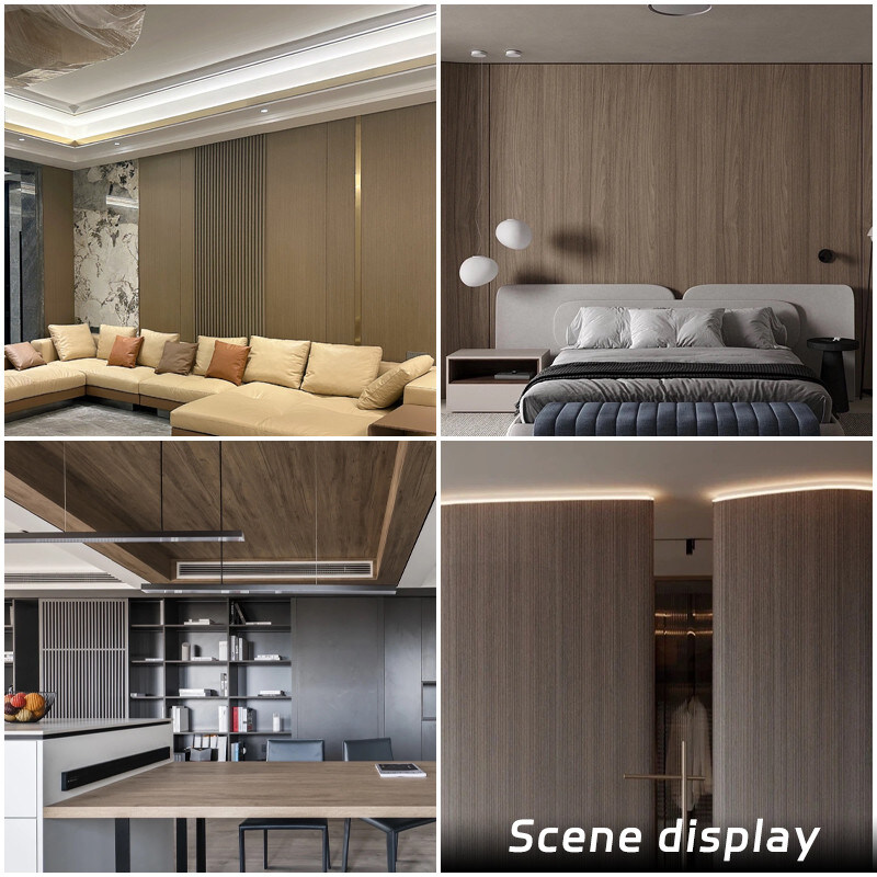 Στερεά εσωτερική διακόσμηση 1.22m πλάτους ξύλινη επιτροπή τοίχων PVC καπλαμάδων σιταριού ξύλινη