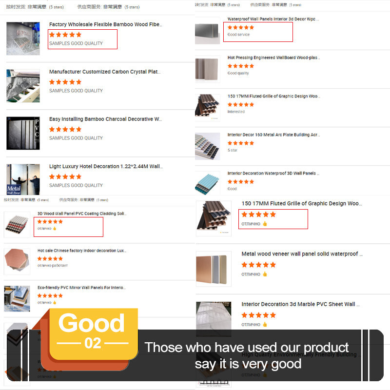 Υψηλής πυκνότητας Μινιμαλιστικό στυλ Μπαμπού Φύλλα ξύλου Φανέλα PET Μαρμάρινο τοίχωμα