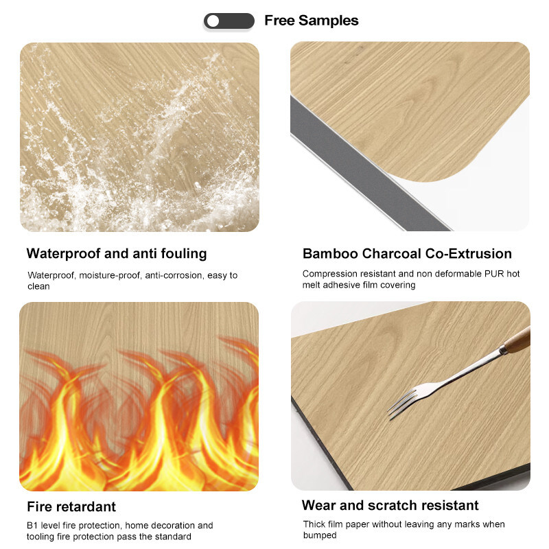 Ενυδατοασφαλής μπαμπού Γαιάνθρακας Τείχος Επισκόπηση ξύλινο φύλλο Για σύγχρονη φωτεινή πολυτελή διακόσμηση