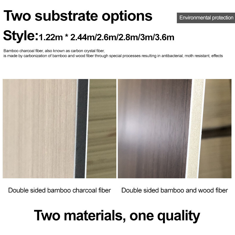 Ενυδατοασφαλής μπαμπού Γαιάνθρακας Τείχος Επισκόπηση ξύλινο φύλλο Για σύγχρονη φωτεινή πολυτελή διακόσμηση