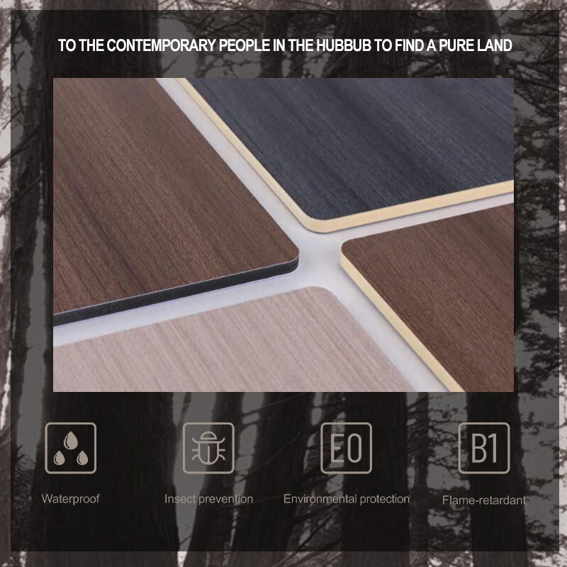 8mm PVC τοίχωμα επιφάνεια διακοσμητική πυρόστατη ξύλινη επένδυση μπαμπού ίνες Seamless τοίχωμα