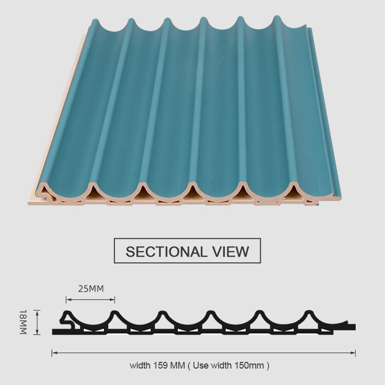 Διακοσμητική τρισδιάστατη επιτροπή ανώτατων υπαίθρια 15mm στρογγυλή καγκέλων WPC ξύλινη