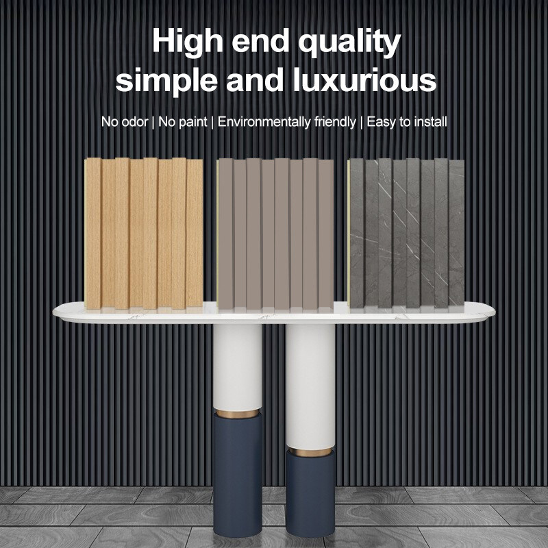 Ενσωματωτικά διακοσμητικά πίνακα τοίχων WPC 3D Πίνακα ψησταριού στερεού ξύλου