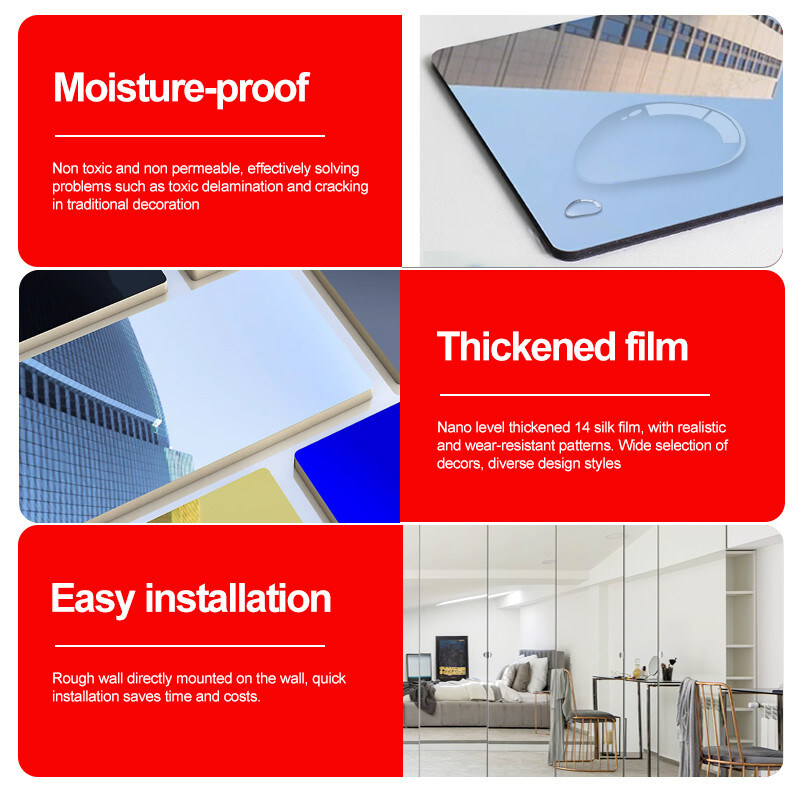 Διακοσμητικό εσωτερικό 5mm καθρέφτης ξύλινο τοίχωμα PVC τοίχωμα