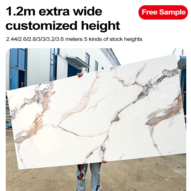 ΠΕΤ Μαρμάρινη υφή Διακοσμητική τοιχογραφική πλάκα Μπαμπού Γενικό άνθρακα ξύλο Φανέλα PVC τοιχογραφική πλάκα