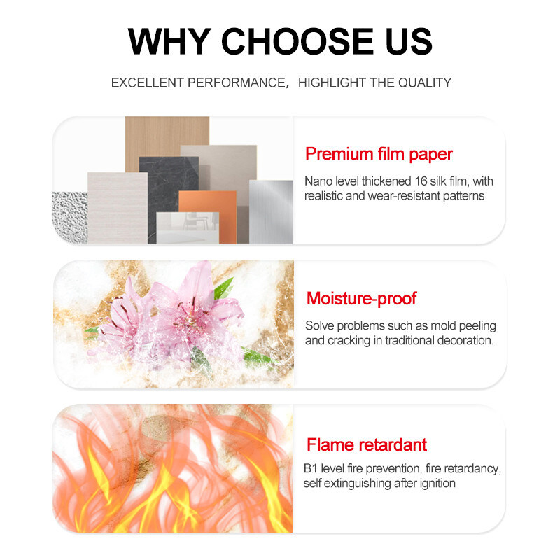 ΠΕΤ Μαρμάρινη υφή Διακοσμητική τοιχογραφική πλάκα Μπαμπού Γενικό άνθρακα ξύλο Φανέλα PVC τοιχογραφική πλάκα