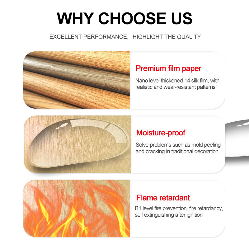 Διακόσμηση PVC Μπαμπού Ανθρακούχο ξύλινο μεταλλικό τοίχωμα υψηλής πυκνότητας εσωτερικά τοίχωμα