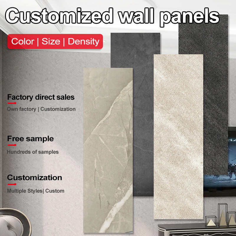 5mm / 8mm εσωτερική διακόσμηση PVC μαρμάρινο φύλλο μπαμπού ξυλάνθρακας τοίχος