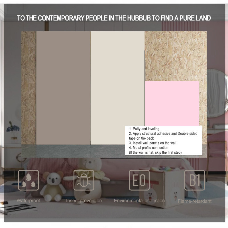 Διακοσμητικό εσωτερικό τοίχωμα ξύλινο κάρβουνο μπαμπού δέρμα αισθητικό τοίχωμα