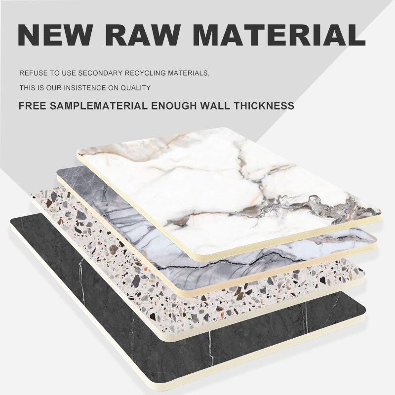 ΠΕΤ μαρμάρινο φύλλο υγρασία ανθεκτικό μπαμπού ξύλο κάρβουνο φινίρισμα PVC διακοσμητικό τοίχος