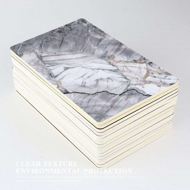 ΠΕΤ μαρμάρινο φύλλο υγρασία ανθεκτικό μπαμπού ξύλο κάρβουνο φινίρισμα PVC διακοσμητικό τοίχος
