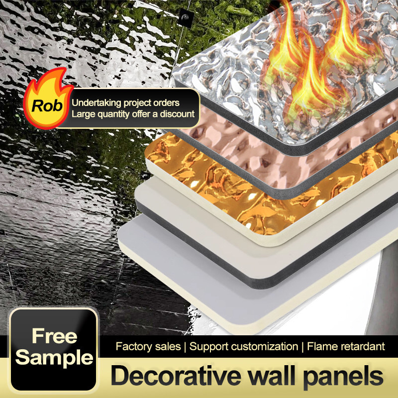 Αδιάβροχα διακοσμητικά τοιχοπετράδια Μοντέλο κύματος νερού Βαμβούλο άνθρακας ξύλου Πίνακες ελαστικού ξύλου