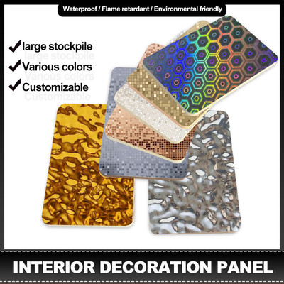 PVC Board Laser&Mosaic Series Μπαμπούς Άνθρακας ξύλου Φανίρισμα Εσωτερική διακόσμηση τοίχωμα