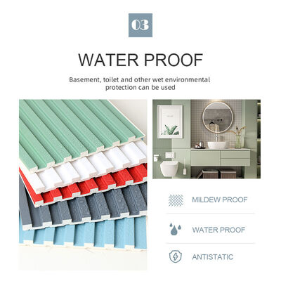 8.5mm ξύλινη πλαστική επιτροπή τοίχων καγκέλων WPC Fluted κανένα χρώμα αδιάβροχο