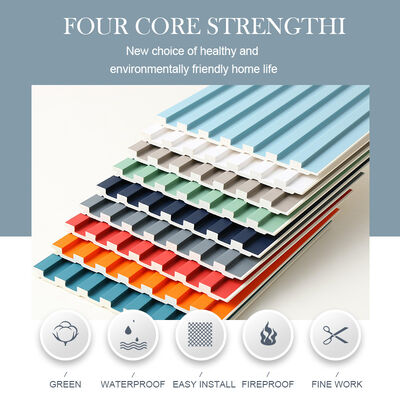 8.5mm ξύλινη πλαστική επιτροπή τοίχων καγκέλων WPC Fluted κανένα χρώμα αδιάβροχο