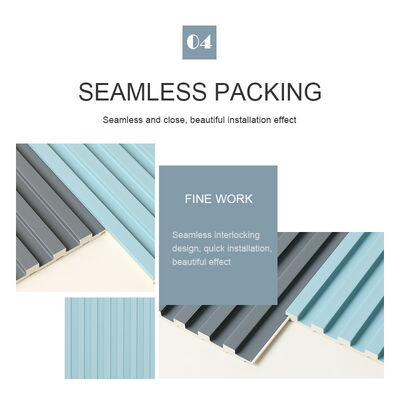 8.5mm ξύλινη πλαστική επιτροπή τοίχων καγκέλων WPC Fluted κανένα χρώμα αδιάβροχο