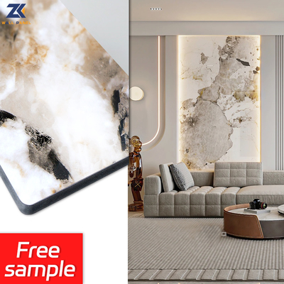 Bamboo Charcoal Fiber Marble πάνελ τοίχου PVC Αντιστατική θερμομόνωση